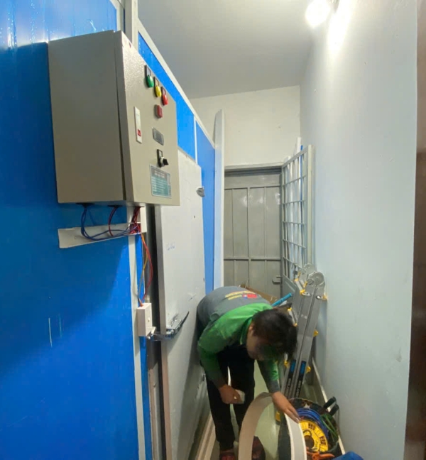 Kho mát trữ hàng trái cây 21,25m³ tại Bà Rịa | Panel EPS 100mm, công suất 2HP – Kim Ngọc Đăng